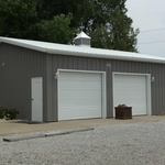 Gray and White Pole Barn