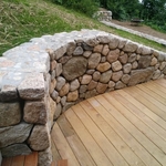 Completed hand built retaining wall