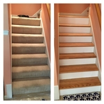 Remove carpets/installed treads and risers