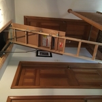 Installed pull down attic stairs