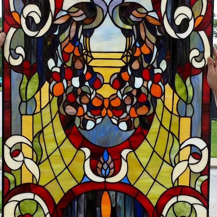 Finished stained glass before insulating