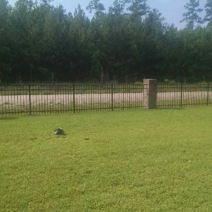 Aluminum & Brick Fence