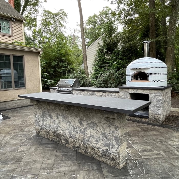 Grill Area with Pizza Oven & Seating