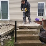 Demolition of concrete porch