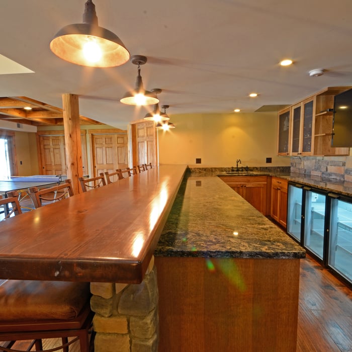 Wet bar in basement
