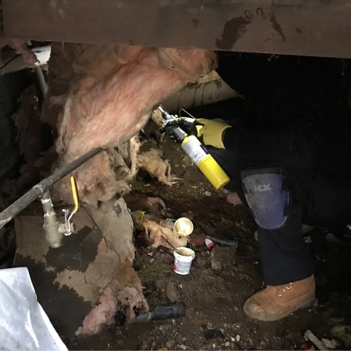 Crawl space plumbing