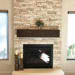 Stone tile fireplace