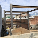 Steel moment frame.