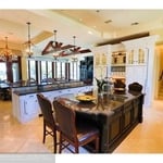 Kitchen Cabinet After in White, Island in Espresso