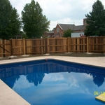 6' Privacy fence with 6x6 posts and custom gat