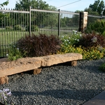 Rock Bench in Garden