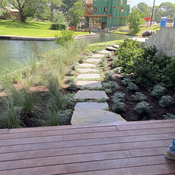 Rock Path Back Patio