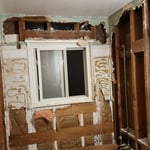 gutted bathroom
