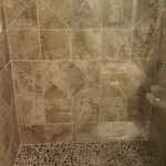 Custom stone tile shower