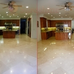 Before and after - Travertine Floor