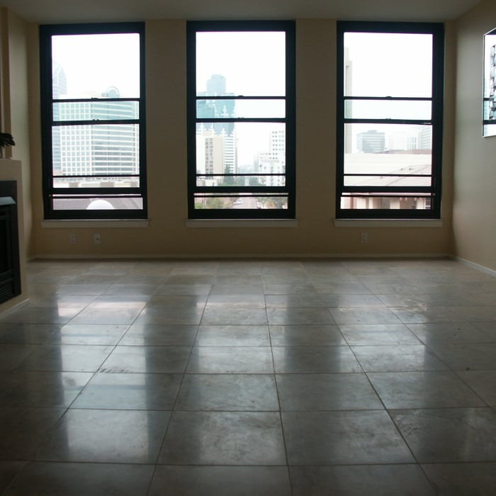 Limestone Floor Before Polsihing