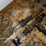 BROKEN DRAIN LINE BEHIND KITCHEN SINK