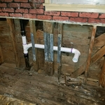NEW DRAIN LINE BEHIND KITCHEN SINK