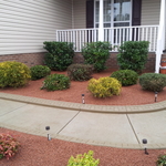 Landscape beds, custom curbing, walkway