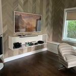 Samsung Frame TV mounted in Living Room