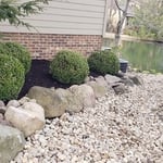 built stone pathway and mulched