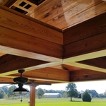 lodge style covered patio ceiling