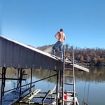 Sprayed roof on the River
