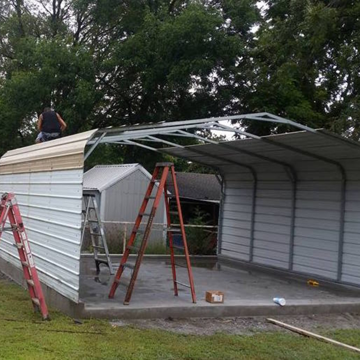 Build Car port on finished concrete