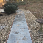 Walkway with rock inlay