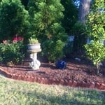 Antique brick garden border