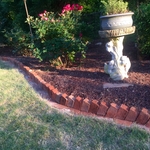 Antique brick garden border