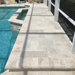 travertine tile pool surround
