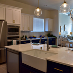 White Quartz Countertops Kitchen Island