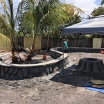 Custom wall and firepit