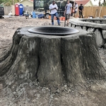 Hand carved wall and firepit