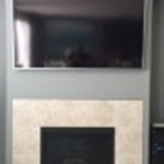 Over the fireplace