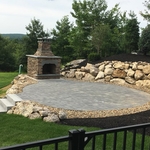 fireplace and patio