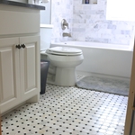 Marble mosaic tile floor