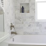 Marble subway tile tube surround