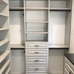 Custom Closet in Grayfolk with Chocolate counters