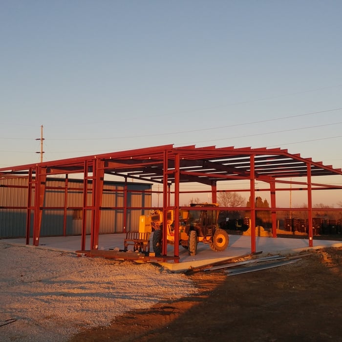 All steel building erection