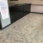 New counter and tile flooring