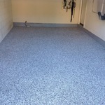 Broadcast color flakes into 100% solid epoxy