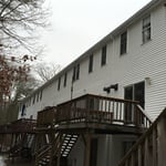 Picture of gutter and downspouts installed