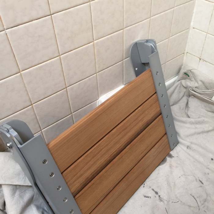New fold down seat for shower