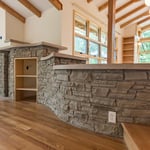 Limestone Fireplace/Entertainment Center