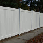 New York Style Solid Privacy Vinyl Fence in white