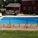 Pool code chain link fence around pool