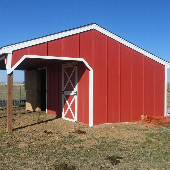 Barn with white trim