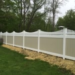 Beige 6' privacy with scalloped picket top